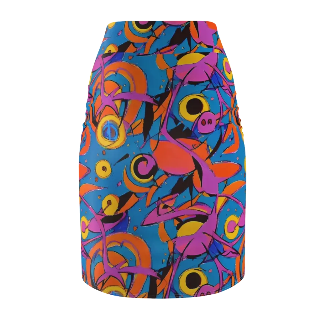 Hypercolor Maze on Pencil Skirt — Back