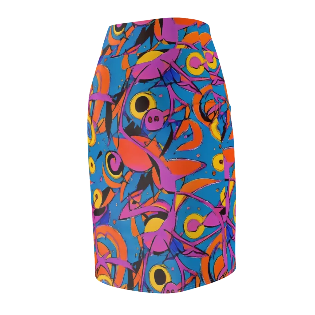 Hypercolor Maze on Pencil Skirt — Back Side