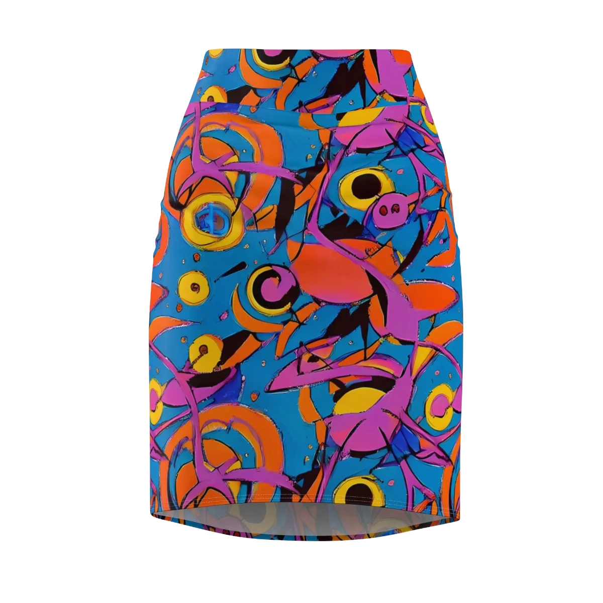 Hypercolor Maze on Pencil Skirt — Front