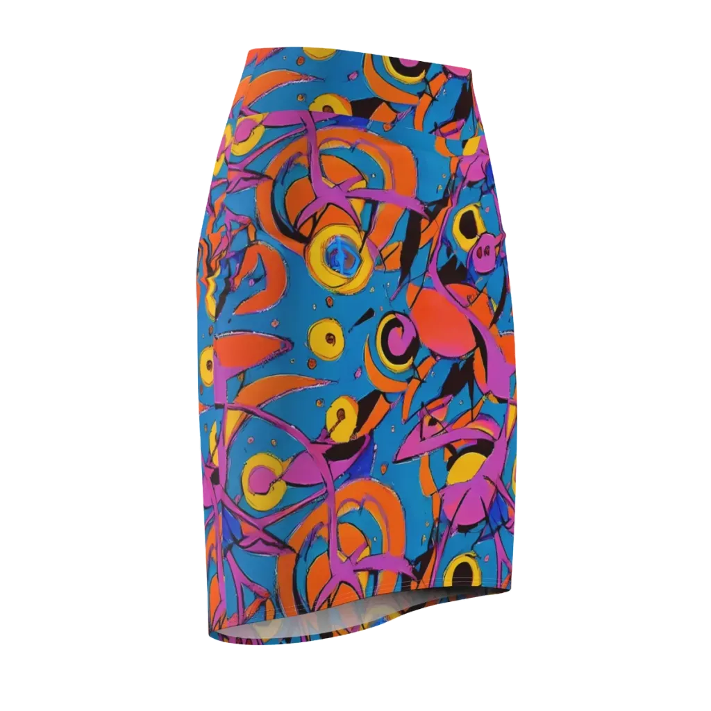 Hypercolor Maze on Pencil Skirt — Front Side