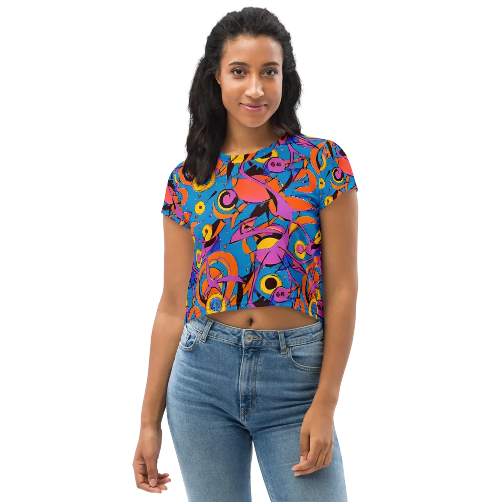 Hypercolor Maze on Crop Tee — Front