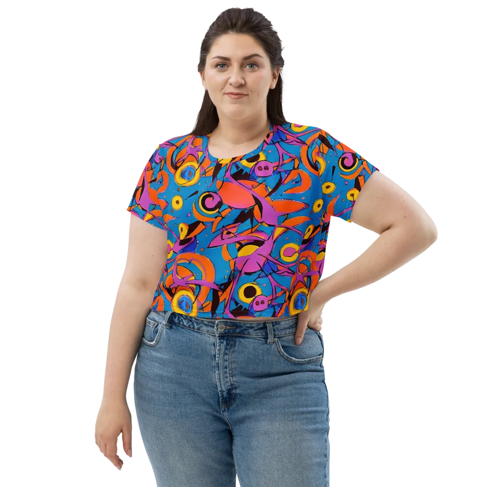 Hypercolor Maze on Crop Tee — Front