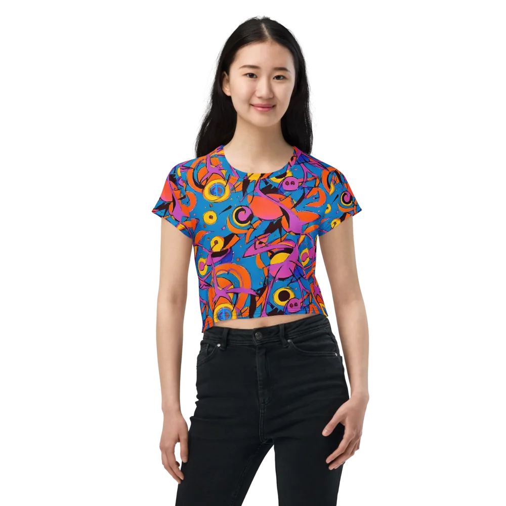 Hypercolor Maze on Crop Tee — Front