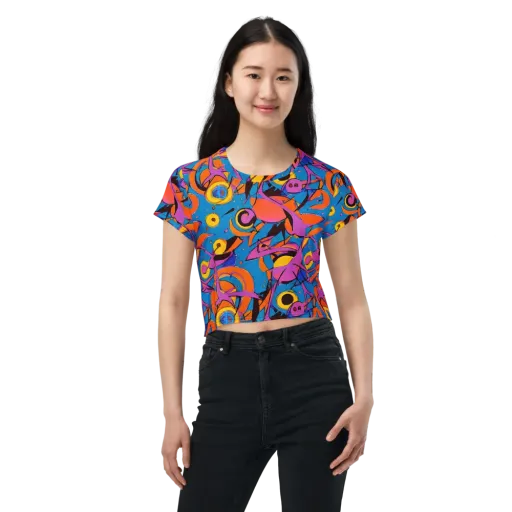 Hypercolor Maze on a Crop Tee