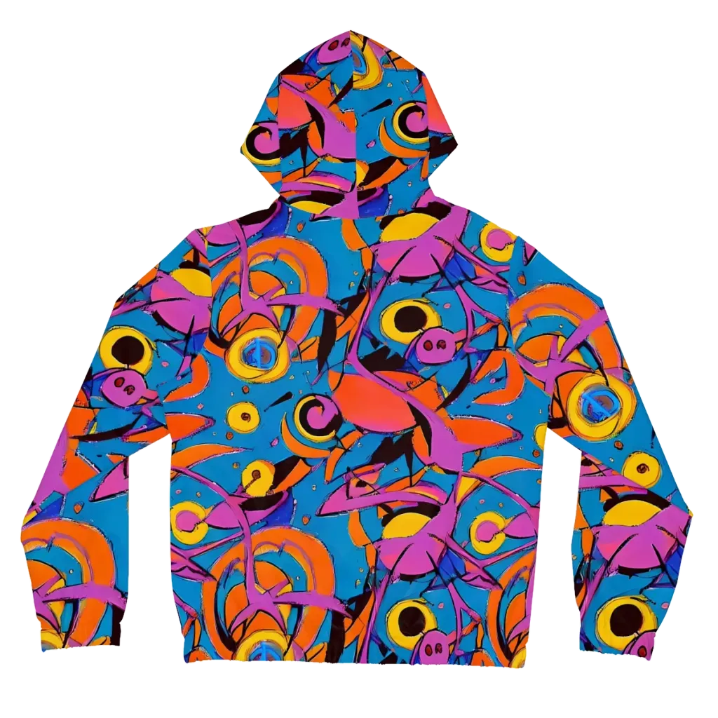 Hypercolor Maze on Women's Full-Zip Hoodie — Back