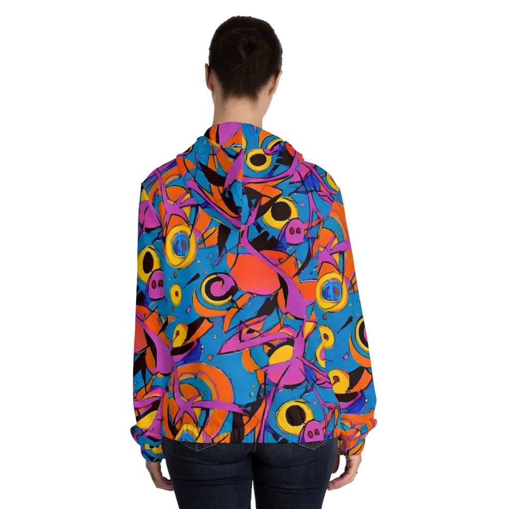 Hypercolor Maze on Women's Full-Zip Hoodie — Back On Person