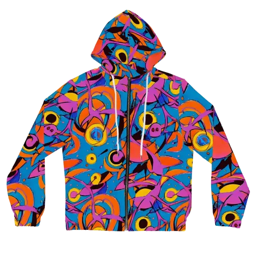 Hypercolor Maze on a Women's Full-Zip Hoodie