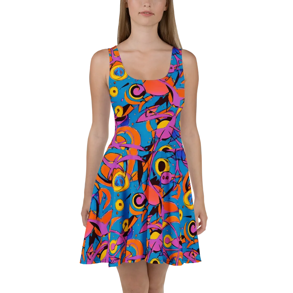 Hypercolor Maze on Skater Dress — Front