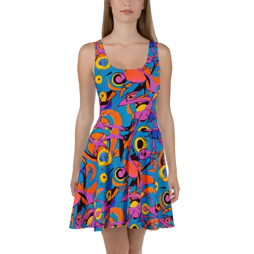 Hypercolor Maze on a Skater Dress