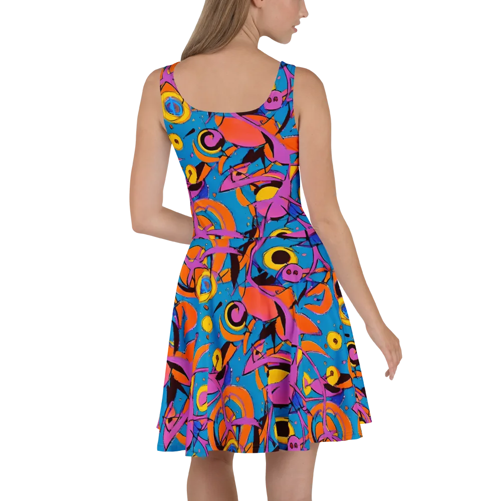 Hypercolor Maze on Skater Dress — Back
