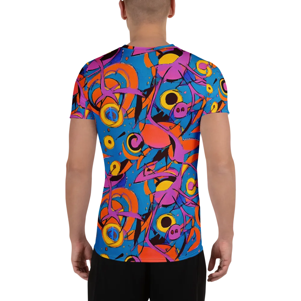 Hypercolor Maze on Men's Athletic T-Shirt — Back