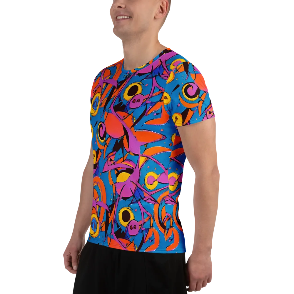 Hypercolor Maze on Men's Athletic T-Shirt — Left