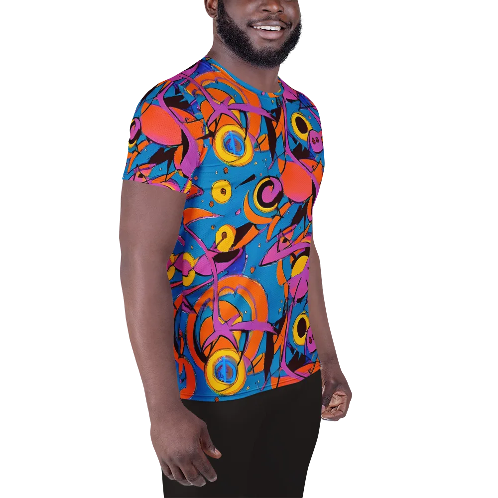 Hypercolor Maze on Men's Athletic T-Shirt — Right