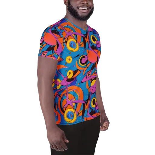 Hypercolor Maze on a Men's Athletic T-Shirt