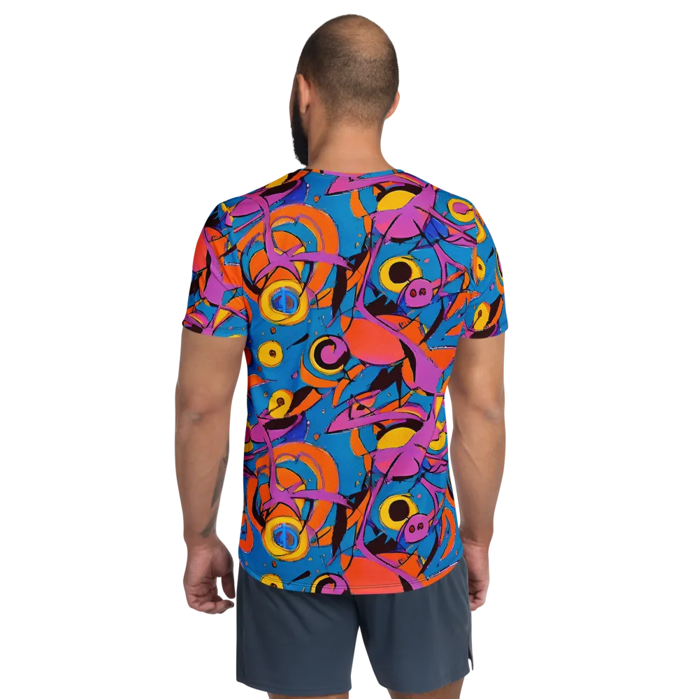 Hypercolor Maze on Men's Athletic T-Shirt — Back