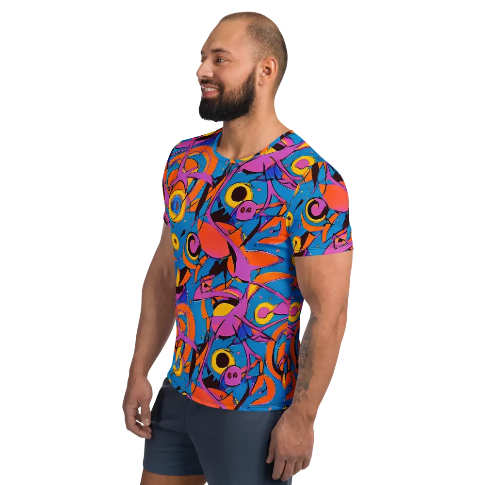 Hypercolor Maze on Men's Athletic T-Shirt — Left