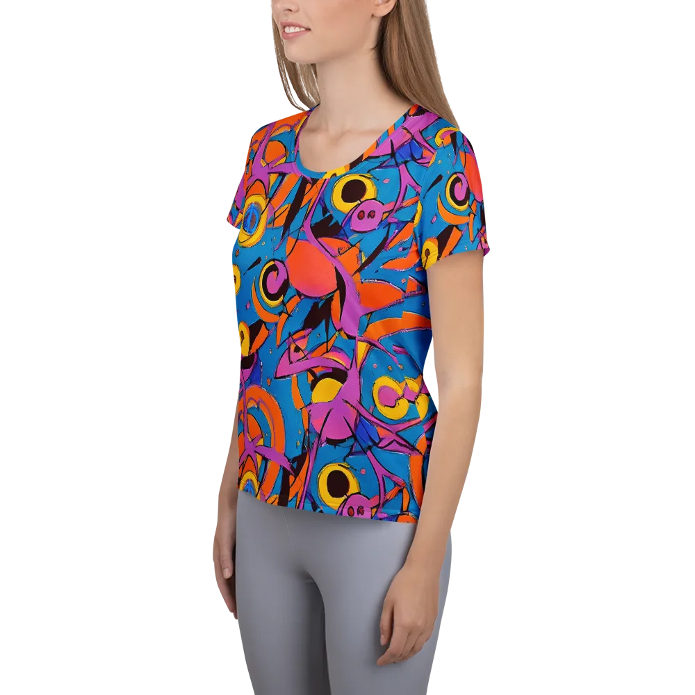 Hypercolor Maze on Women's Athletic T-Shirt — Left
