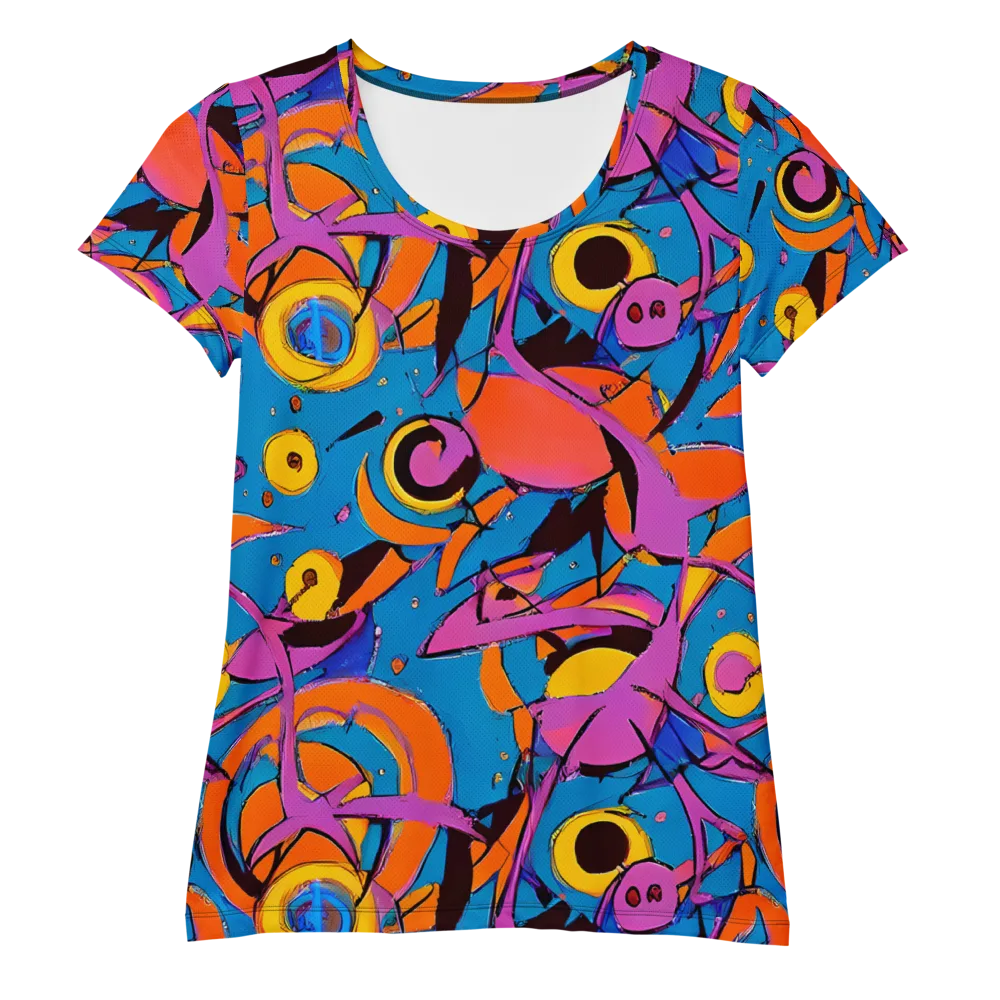 Hypercolor Maze on Women's Athletic T-Shirt — Front