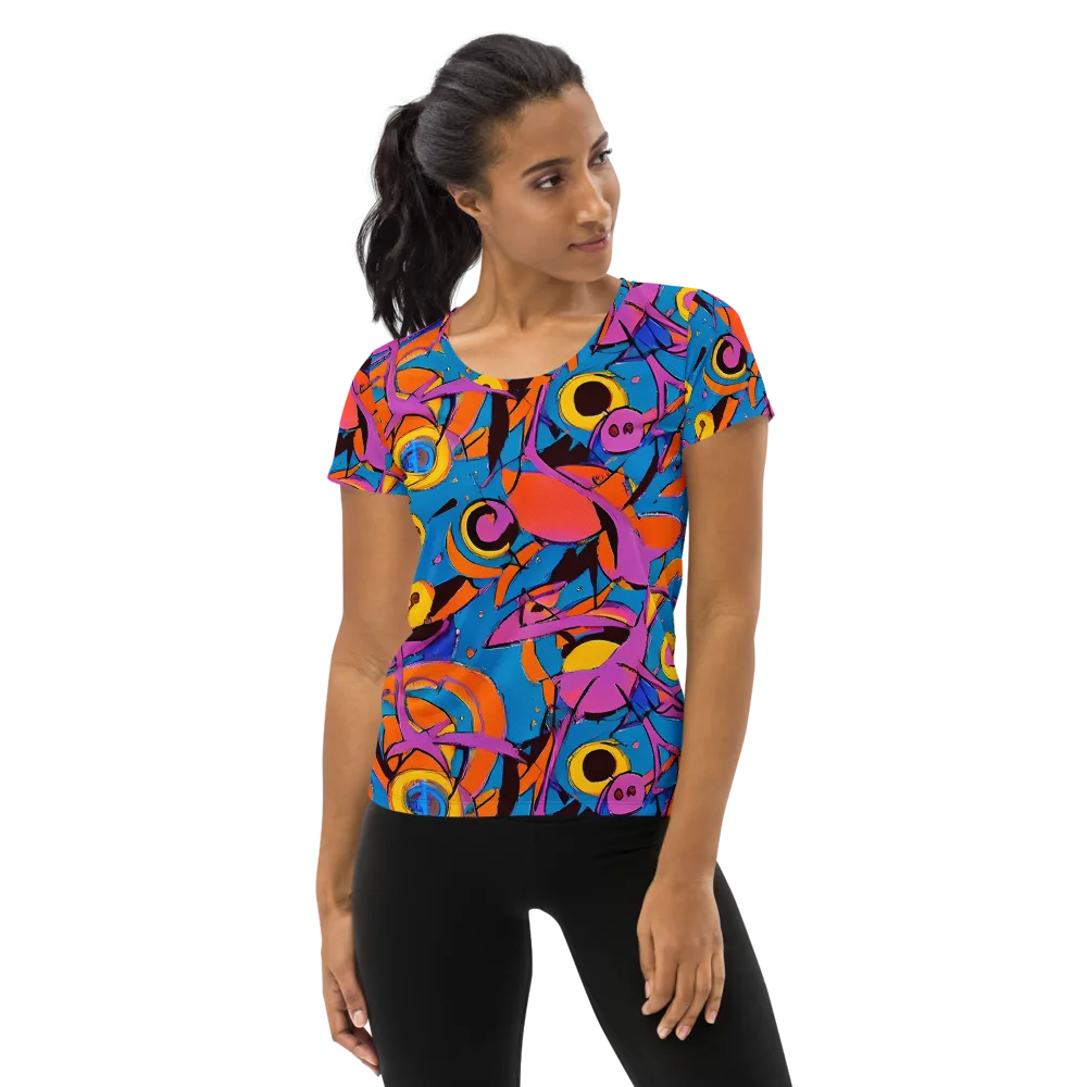 Hypercolor Maze on Women's Athletic T-Shirt — Front
