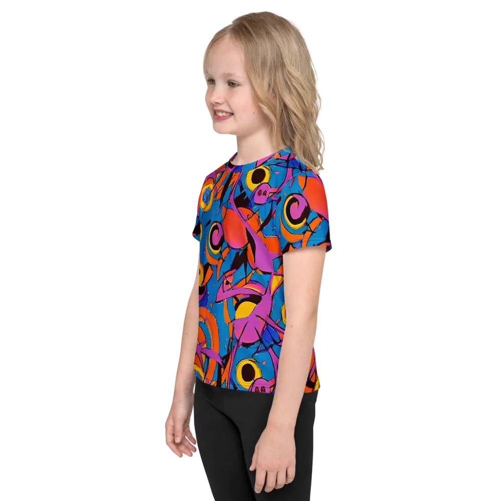 Hypercolor Maze on Kids Crew Neck T-Shirt — Left