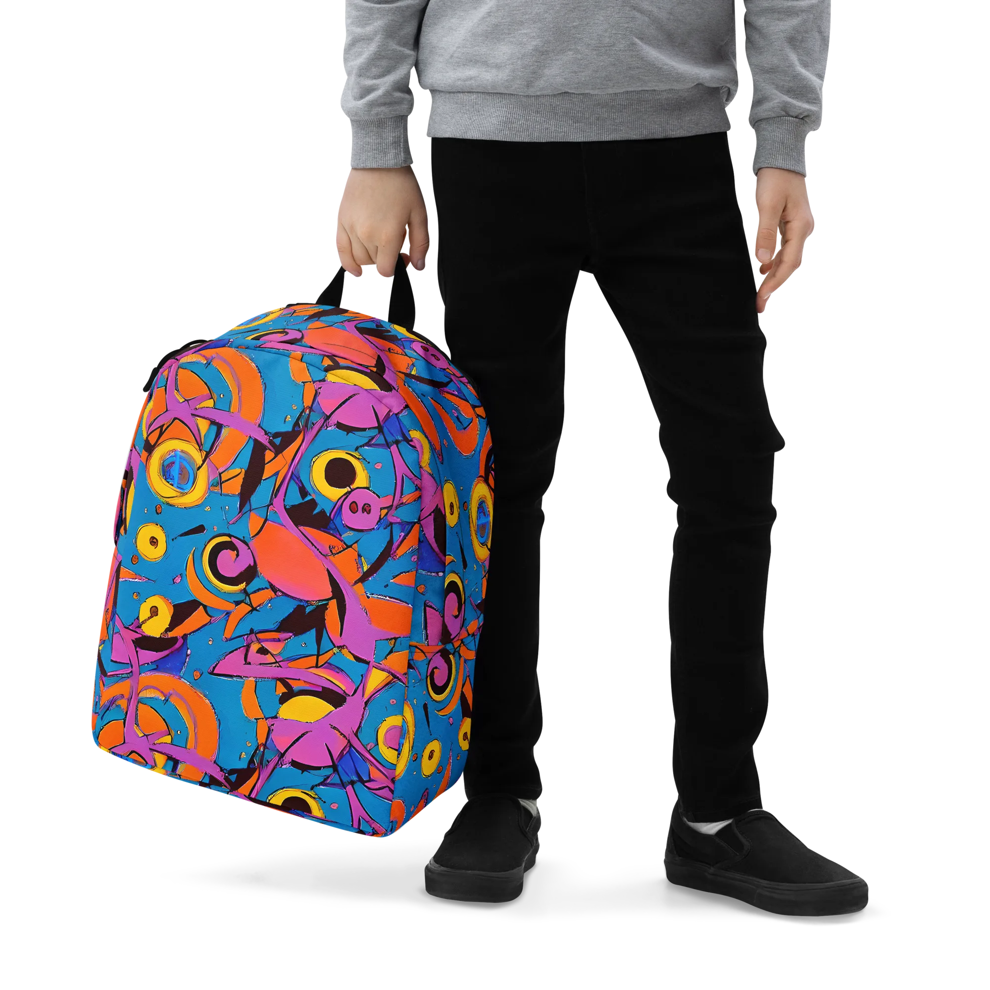 Hypercolor Maze on Minimalist Backpack — Zoomed-in