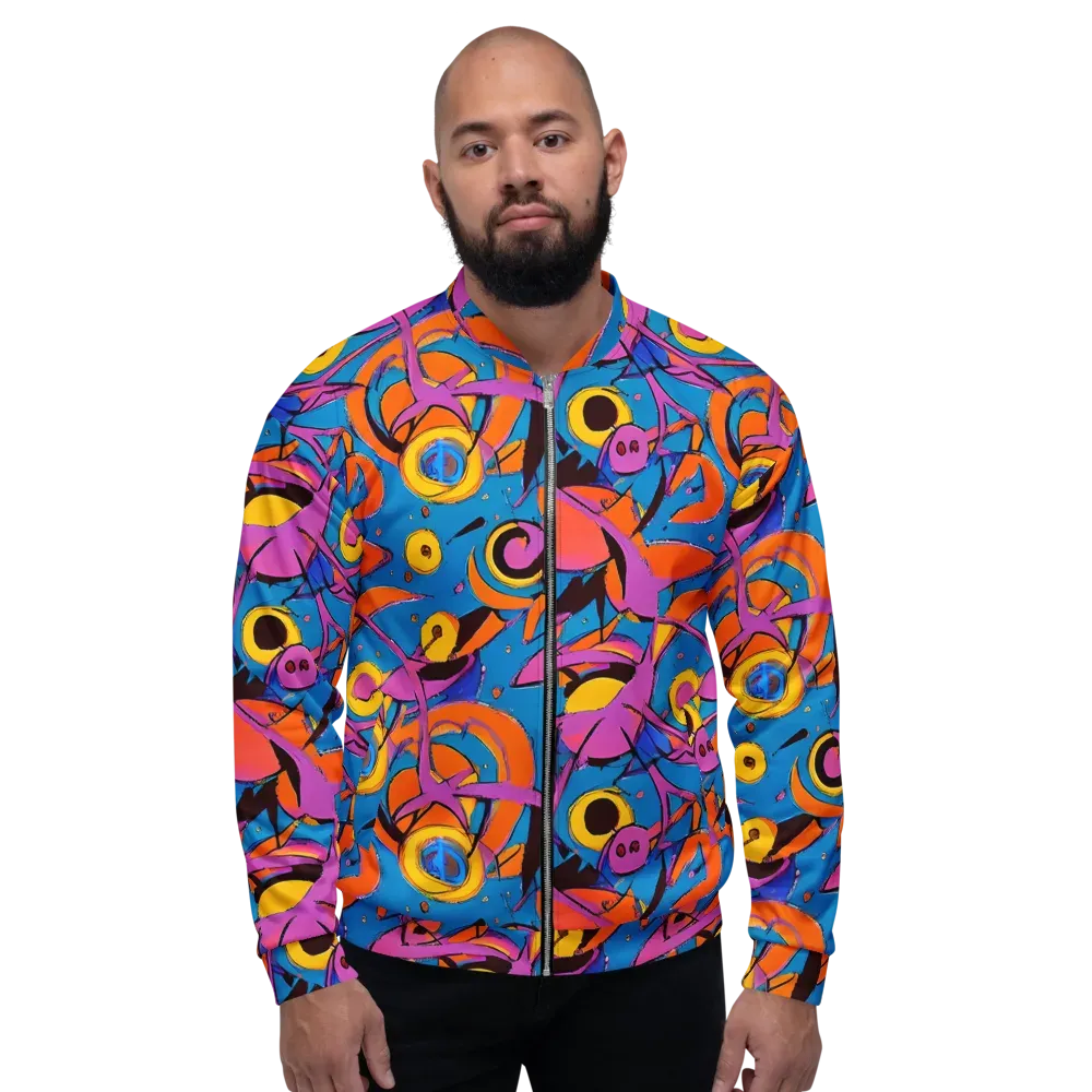 Hypercolor Maze on Bomber Jacket — Front