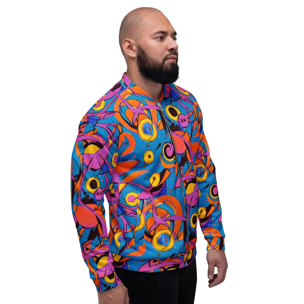Hypercolor Maze on Bomber Jacket — Right