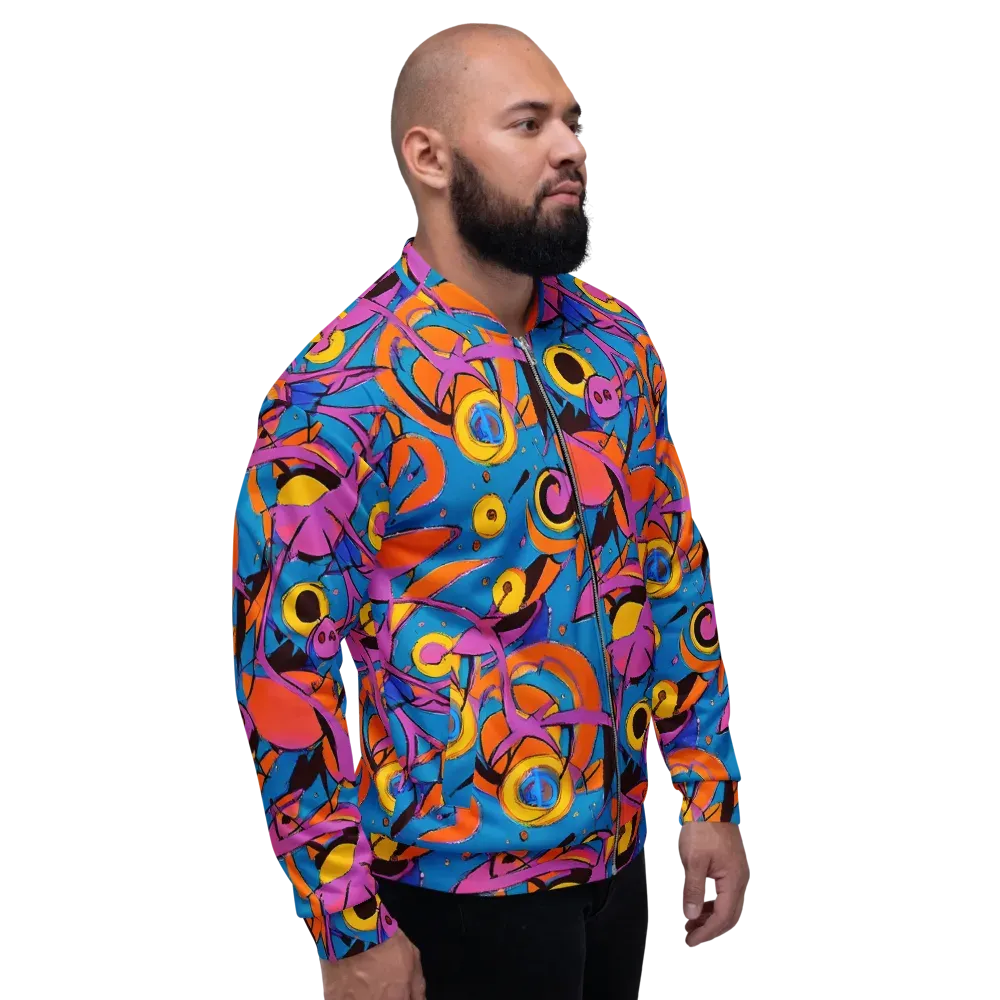 Hypercolor Maze on Bomber Jacket — Right