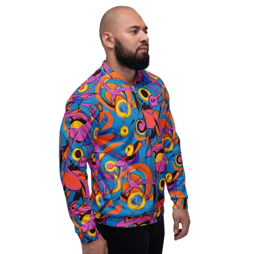Hypercolor Maze on a Bomber Jacket