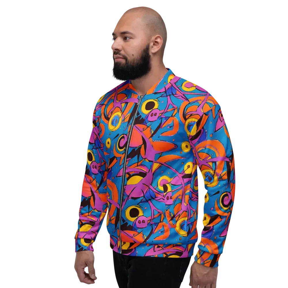Hypercolor Maze on Bomber Jacket — Left