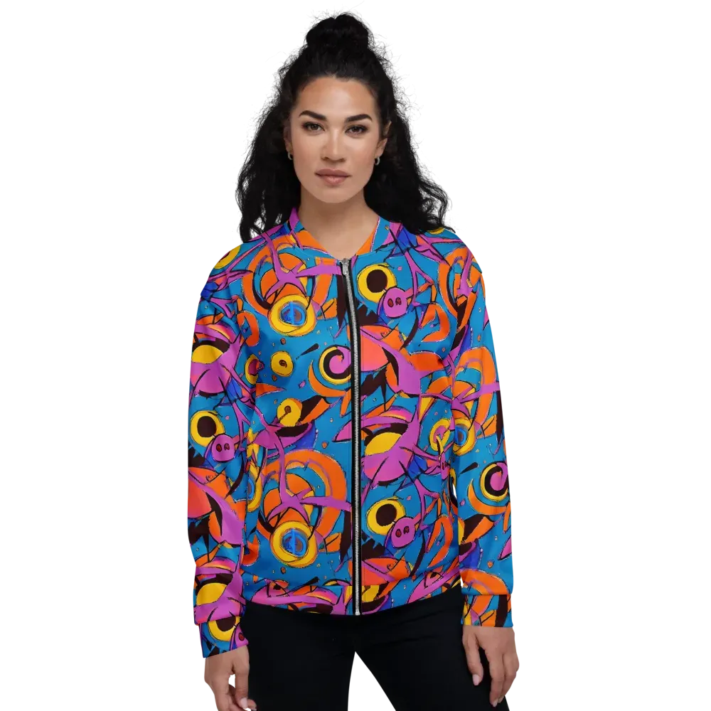Hypercolor Maze on Bomber Jacket — Front