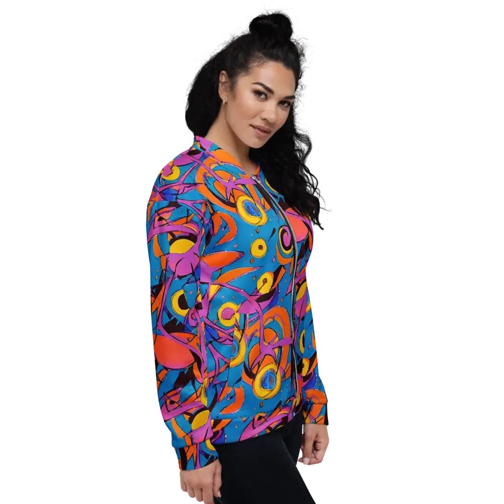 Hypercolor Maze on Bomber Jacket — Right