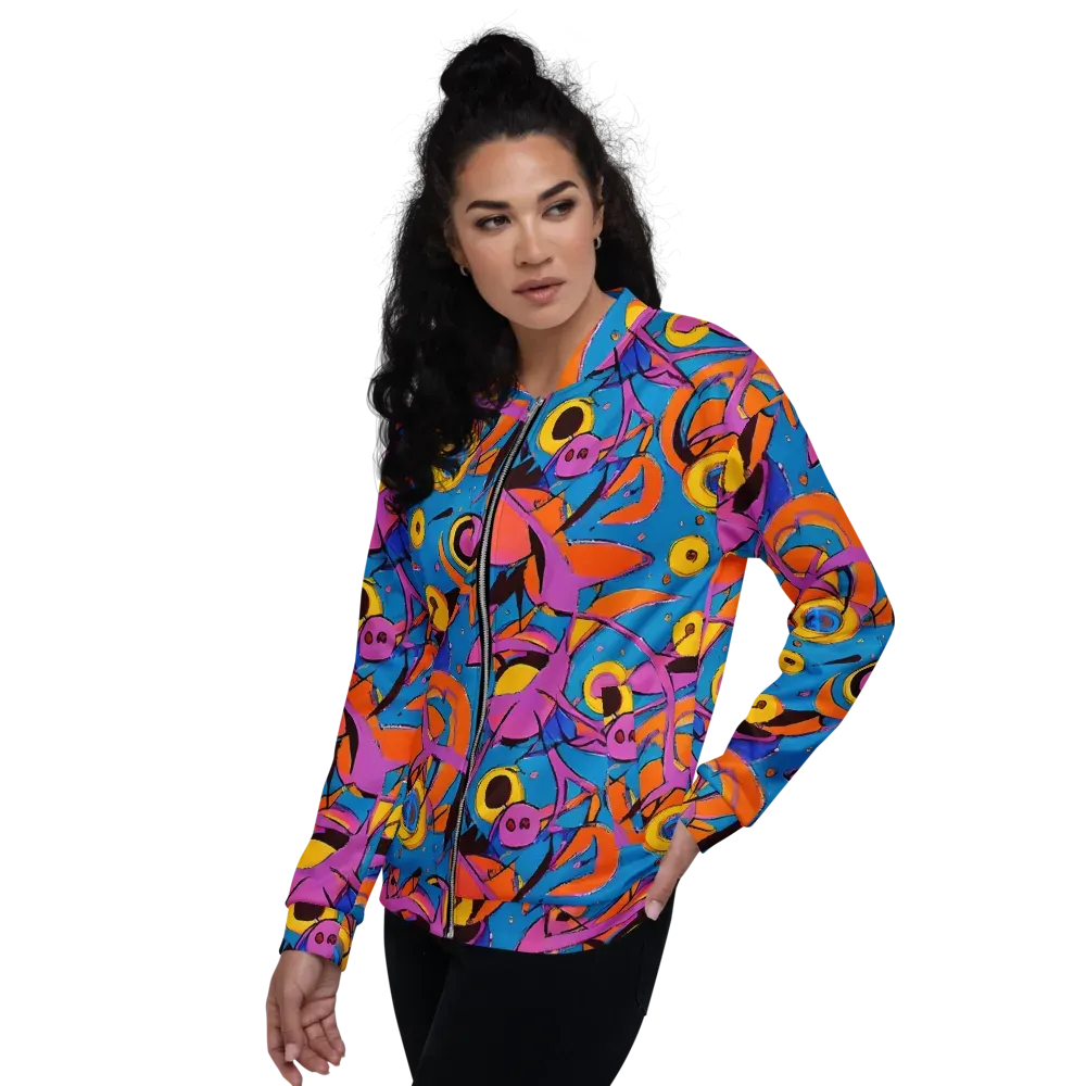 Hypercolor Maze on Bomber Jacket — Left