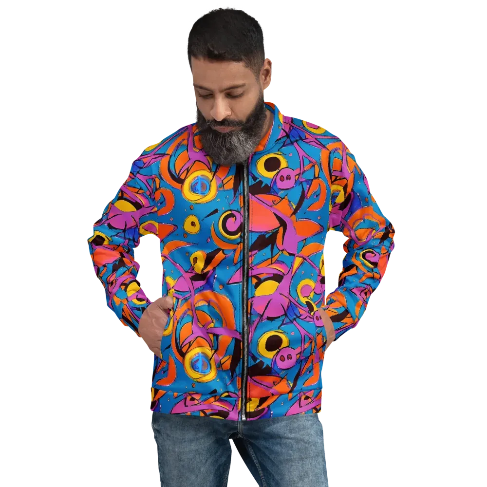 Hypercolor Maze on Bomber Jacket — Front