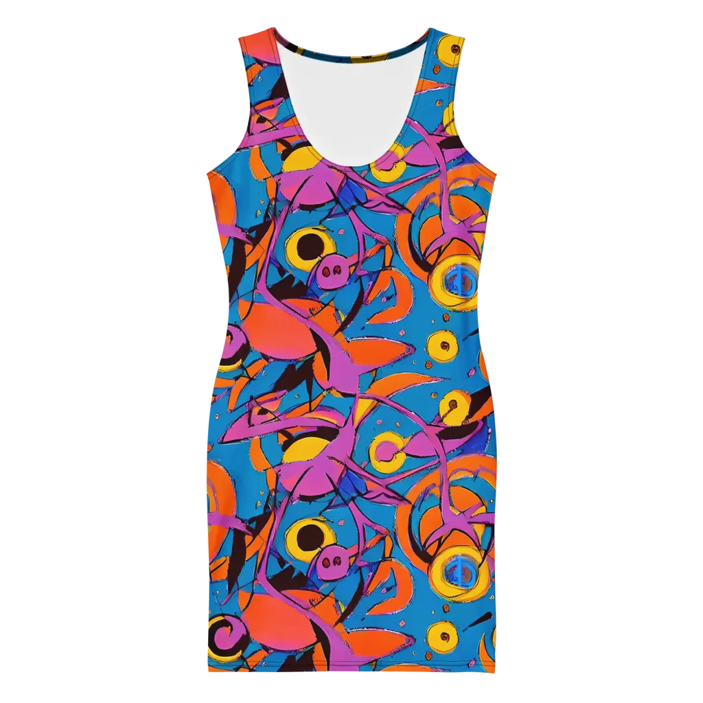 Hypercolor Maze on Bodycon Dress — Front