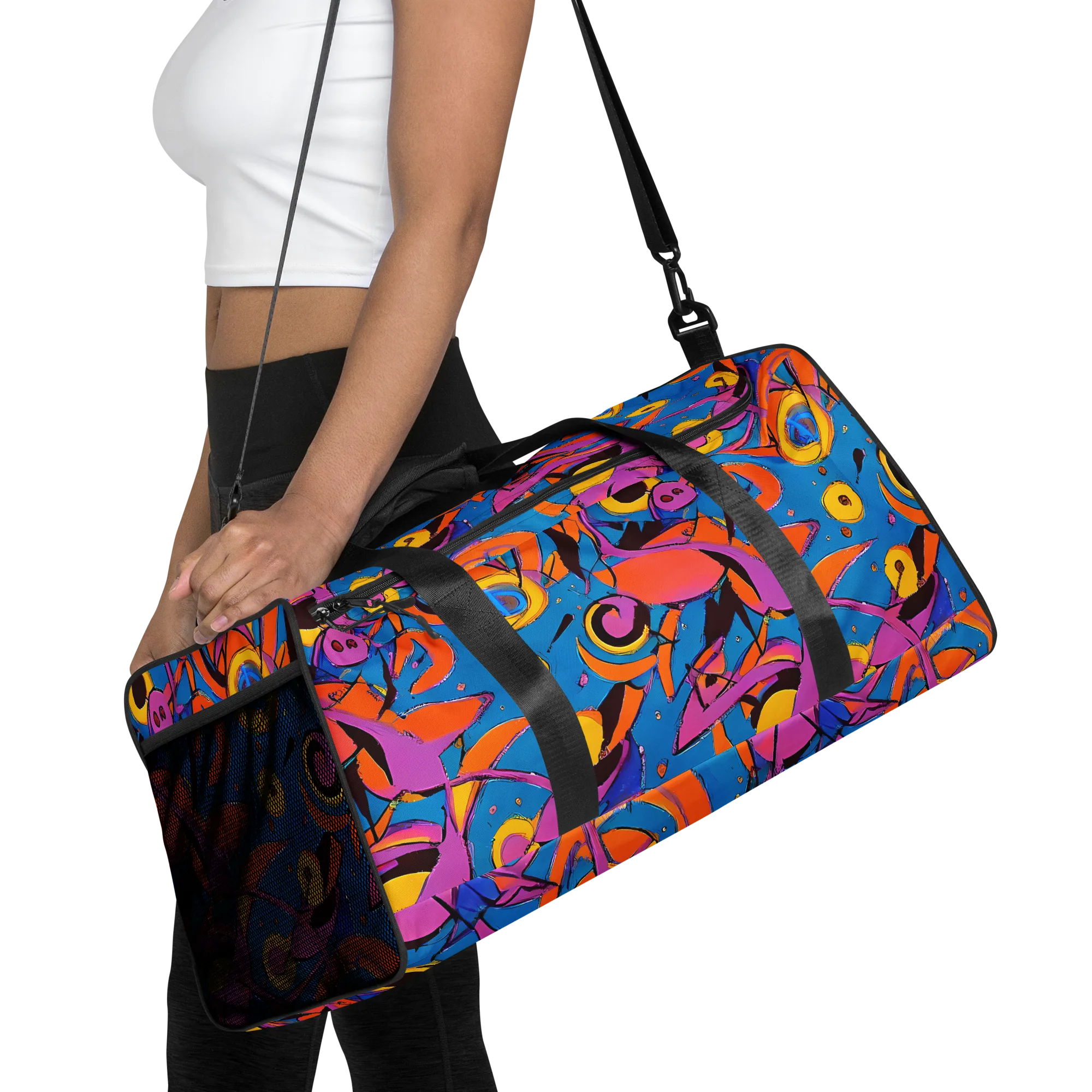 Hypercolor Maze on Duffle Bag — Front