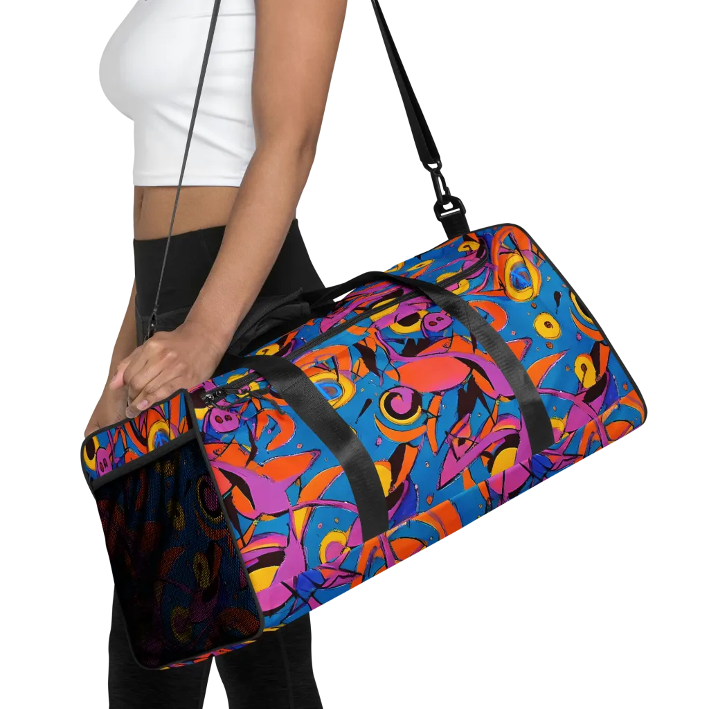 Hypercolor Maze on Duffle Bag — Front