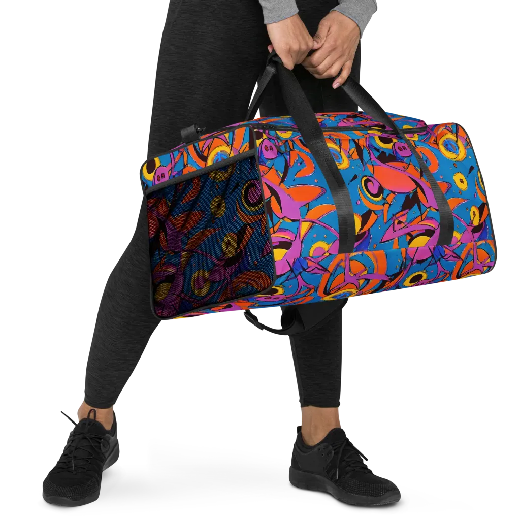 Hypercolor Maze on Duffle Bag — Right Front