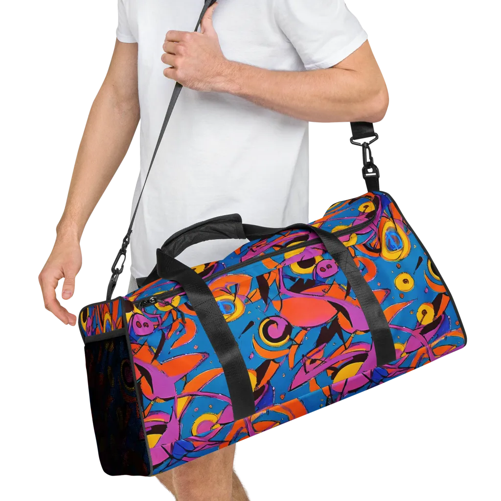 Hypercolor Maze on Duffle Bag — Right Front
