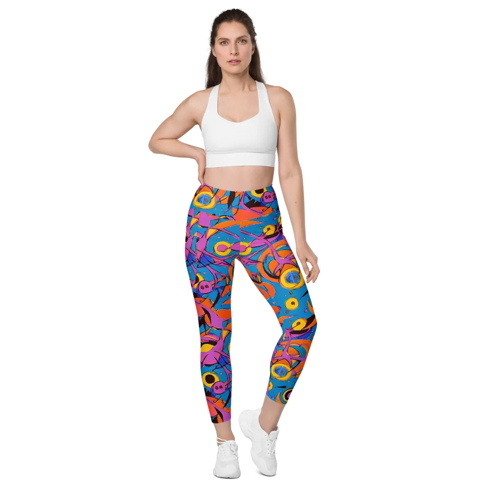 Hypercolor Maze on Leggings with Pockets — Front