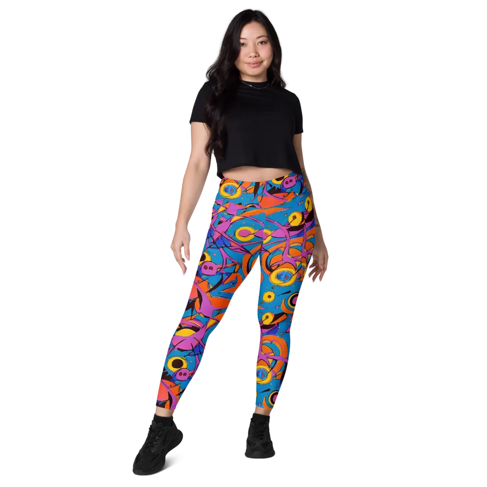 Hypercolor Maze on Leggings with Pockets — Front