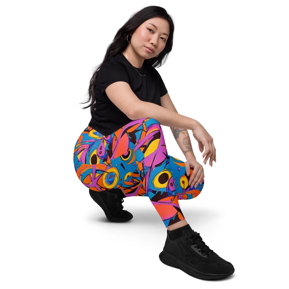 Hypercolor Maze on Leggings with Pockets — Right Front