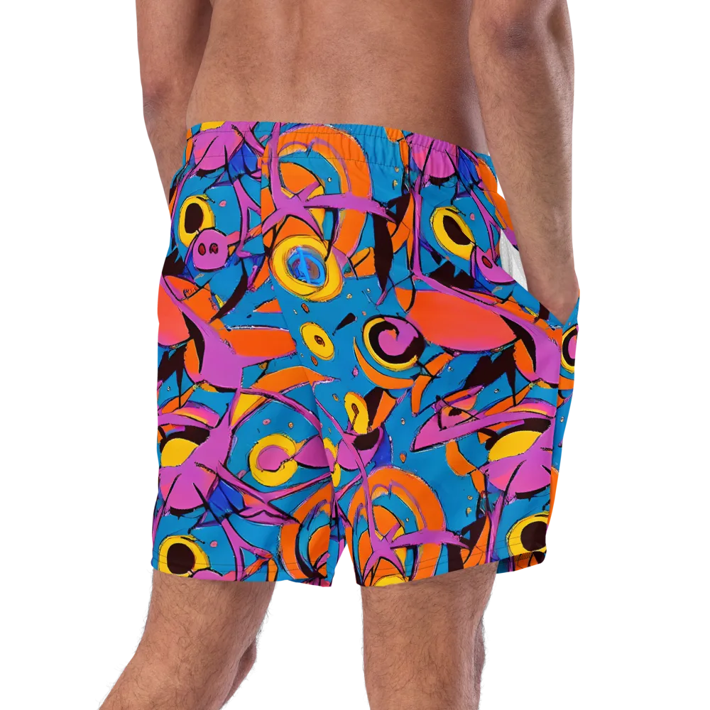 Hypercolor Maze on Swim Trunks — Right Back