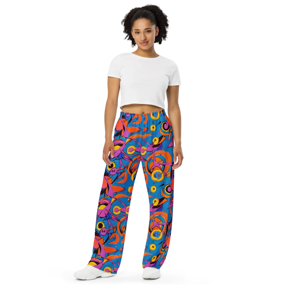 Hypercolor Maze on Wide-Leg Pants — Front