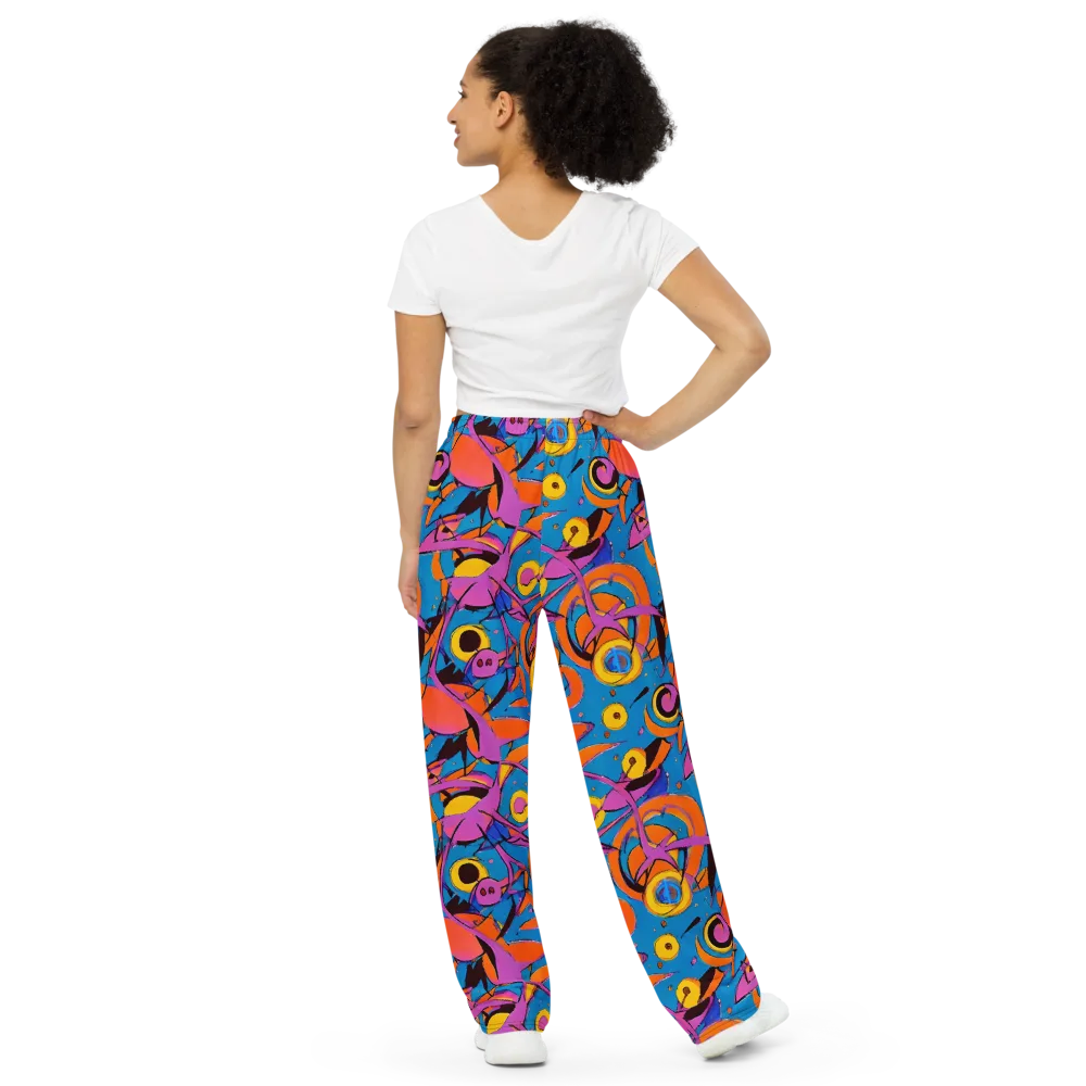 Hypercolor Maze on Wide-Leg Pants — Back