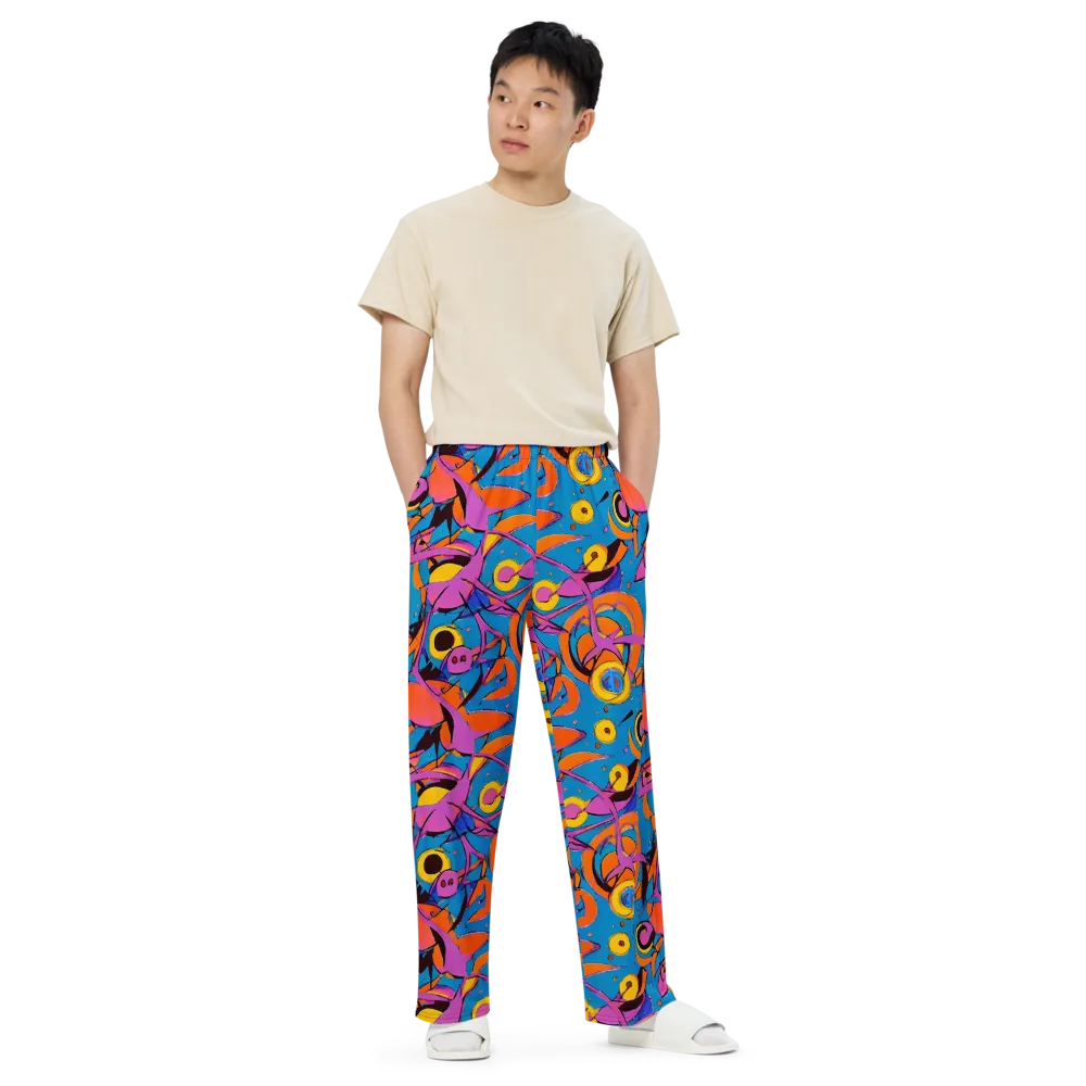 Hypercolor Maze on Wide-Leg Pants — Front