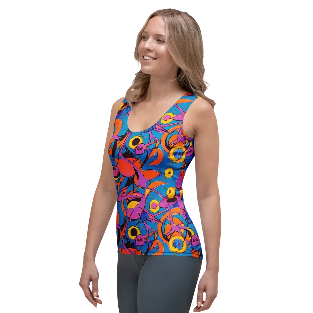Hypercolor Maze on Women's Tank Top — Left Front