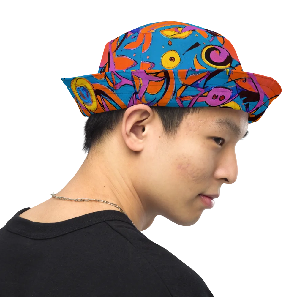 Hypercolor Maze on Reversible Bucket Hat — Right Outside