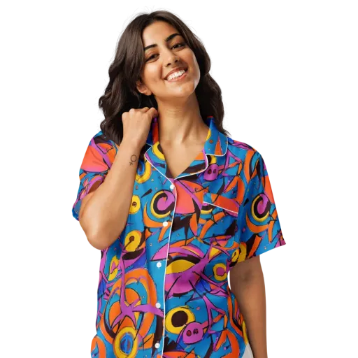 Hypercolor Maze on a Women's Short Sleeve Pajama Top