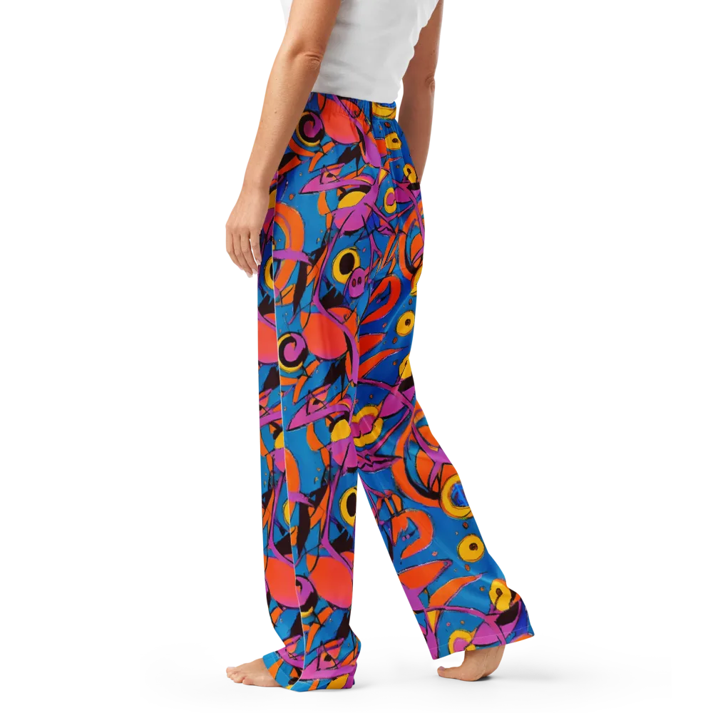 Hypercolor Maze on Women's Pajama Pants — Left